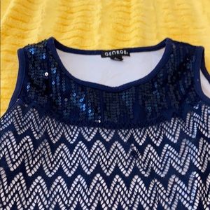 Girls blue lace tank top